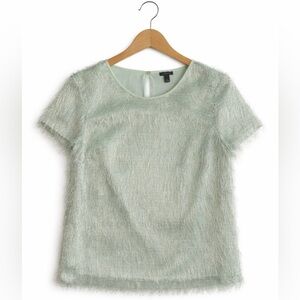 Fringe Blouse Ann Taylor  Mint Green Size 8 NWT